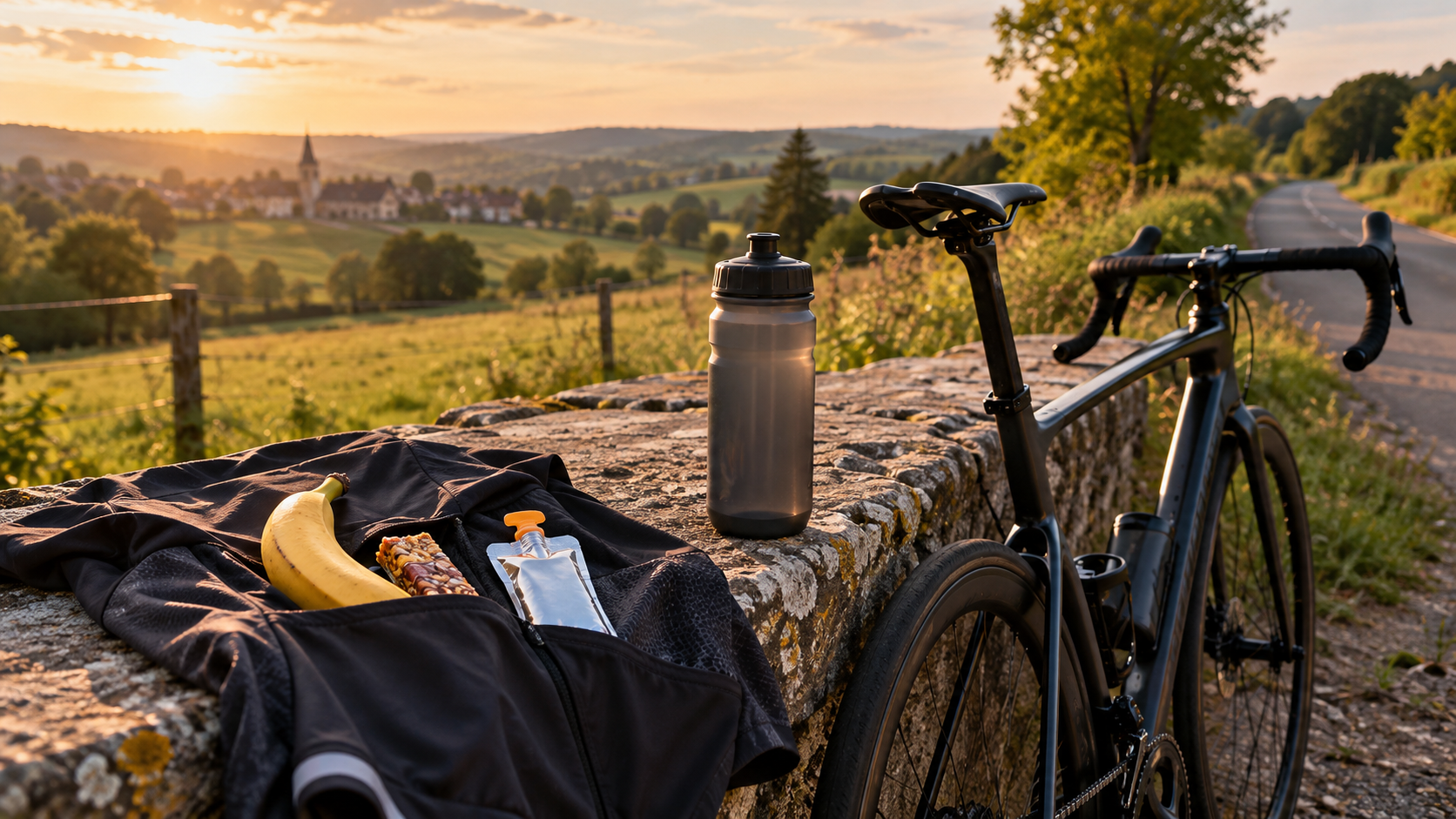 Nutrition et ravitaillement préparés pour une sortie à vélo